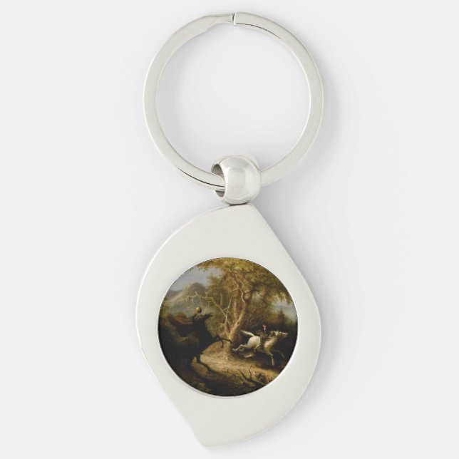 Legend of Headless Horseman Halloween Ghost Key Ring (Front)