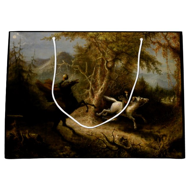 Legend of Headless Horseman Halloween Ghost Large Gift Bag (Front)