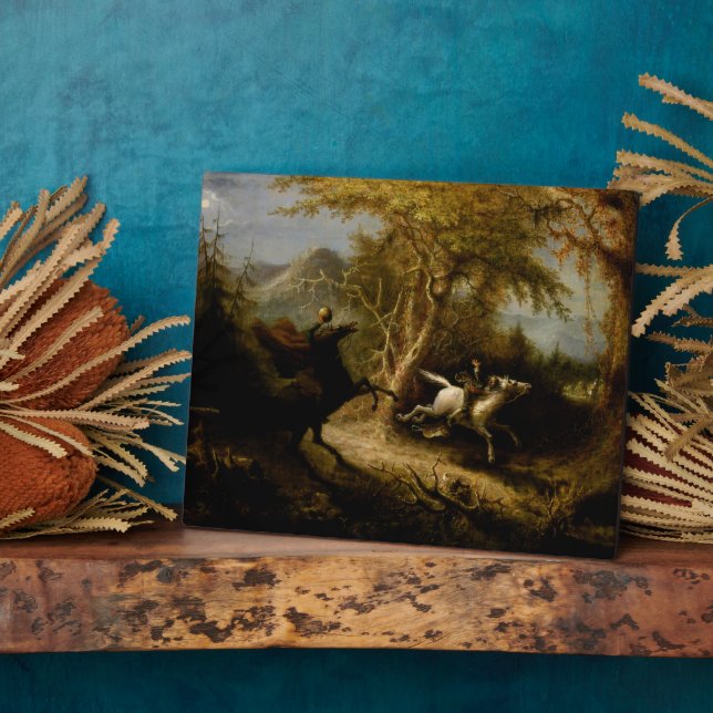 Legend of Headless Horseman Halloween Ghost Plaque (Side)