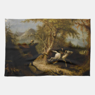 Legend of Headless Horseman Halloween Ghost Tea Towel
