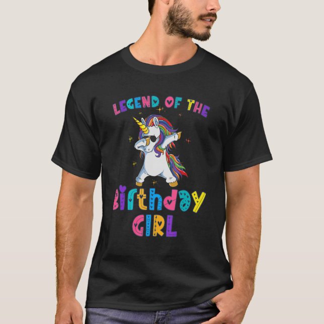 Legend of the Birthday Princess Girl  Dabbing Unic T-Shirt (Front)