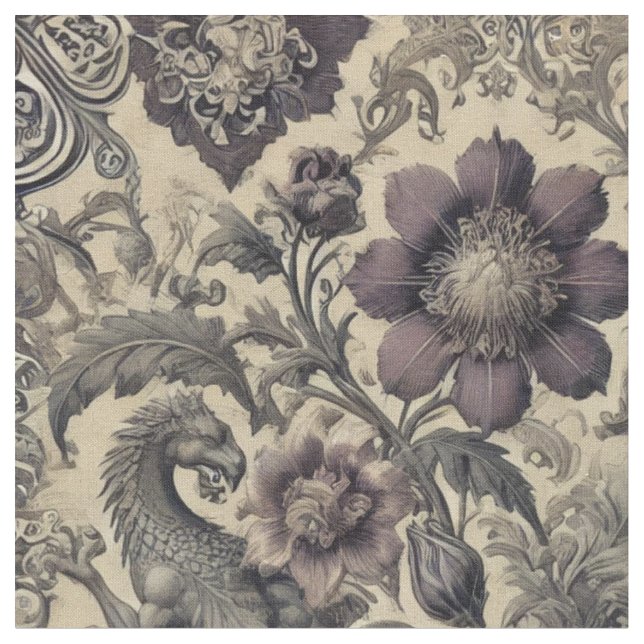 Legend of the Gilded Guardians — Statement Tile Fabric (Close Up)