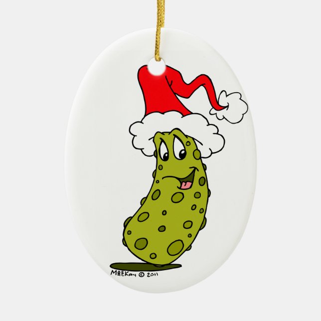 Legend of the Pickle Ceramic Tree Decoration (Front)
