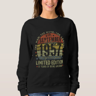 Legend September 1957 Vintage 67th Birthday Made i Sweatshirt
