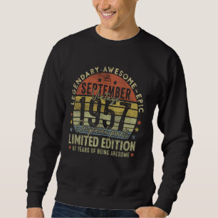 Legend September 1957 Vintage 67th Birthday Made i Sweatshirt