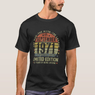 Legend September 1971 Vintage 53rd Birthday Made i T-Shirt