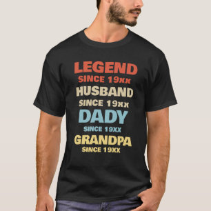 Legend Since 1965 Husband Daddy Grandpa T-Shirt