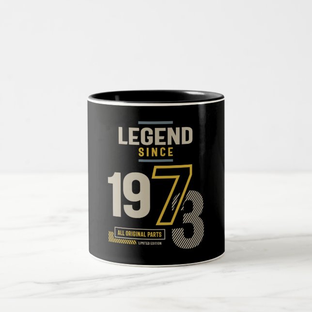 Legend Since 1973 50 birthday Two-Tone Coffee Mug (Center)