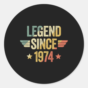 Legend Since 1974 Classic Round Sticker