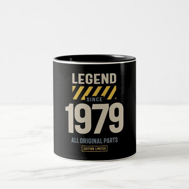 Legend Since 1979 44th birthday  Two-Tone Coffee Mug (Center)