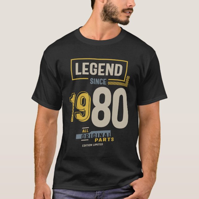 Legend Since 1980 43rd birthday T-Shirt (Front)