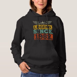 Legend Since 1982 Vintage 1982 40th Birthday Hoodie