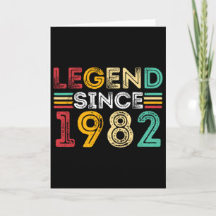 Legend Since 1982 Vintage Birthday Born In 1982 Me Card