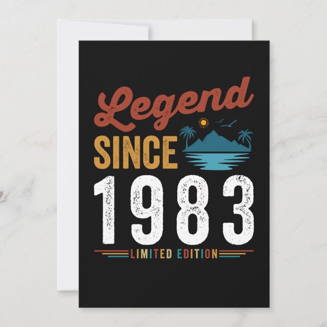 Legend Since 1983 Birthday Retro Vintage Invitation (Front)