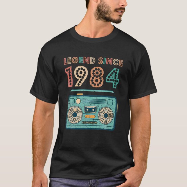Legend Since 1984 38Th Birthday Gifts Cassette Vin T-Shirt (Front)