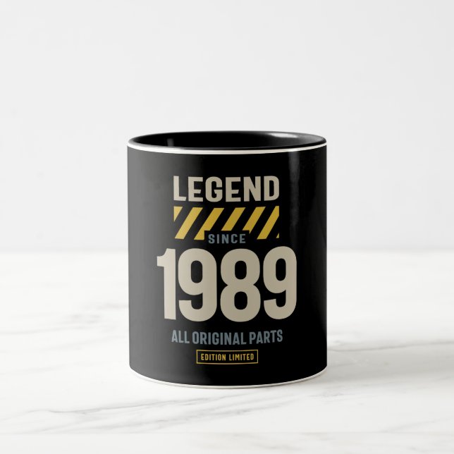 Legend Since 1989 34th birthday  Two-Tone Coffee Mug (Center)