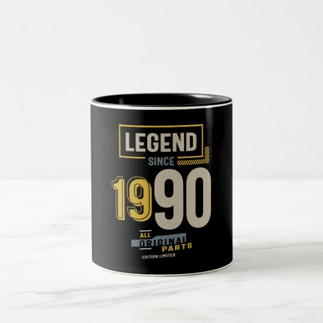 Legend Since 1990 33rd birthday  Two-Tone Coffee Mug (Center)