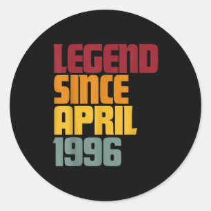 Legend since april 1996 30th birthday - vintage classic round sticker