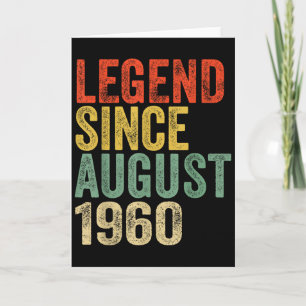 Legend Since August 1960 65th Birthday Vibes 65 Ye Card