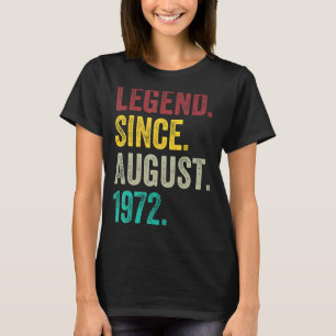 Legend Since August 1972 50 Years Old Vintage 50th T-Shirt