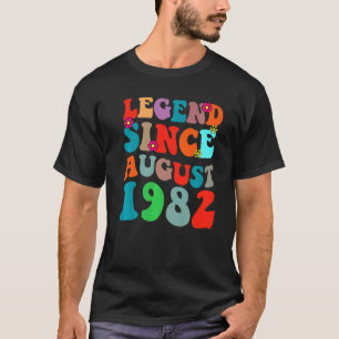 Legend Since August 1982 Vintage Birthday Retro Vi T-Shirt