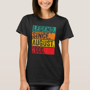 Legend Since August 2000 22nd Birthday Retro 22 Ye T-Shirt