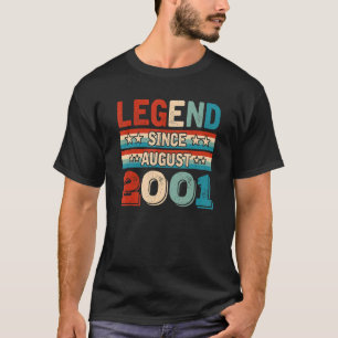 Legend Since August 2001 Retro 21 Years Old 21th B T-Shirt