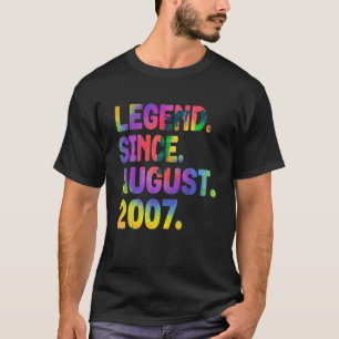 Legend Since August 2007 16 Years Old Tie Dye 16th T-Shirt