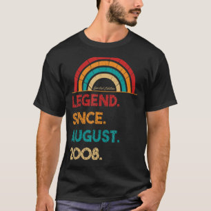 Legend Since August 2008 14th Birthday  Born In 20 T-Shirt