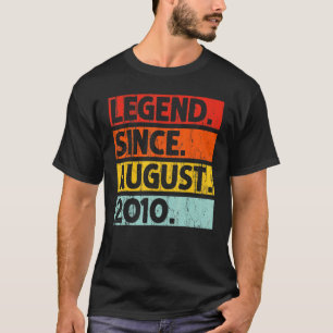 Legend Since August 2010 Vintage 12 Years Old 12th T-Shirt