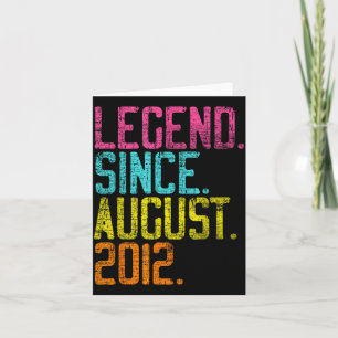 Legend Since August 2012 Bday Gifts 9th Birthday Card