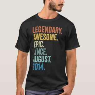 Legend Since August 2014 9 Years Old 9th Birthday  T-Shirt