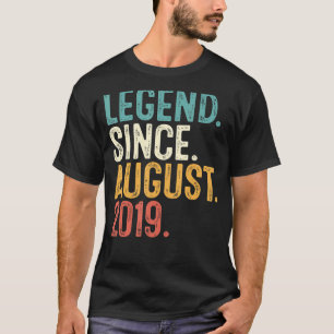 Legend Since August 2019 3rd Birthday 3 Years Old T-Shirt