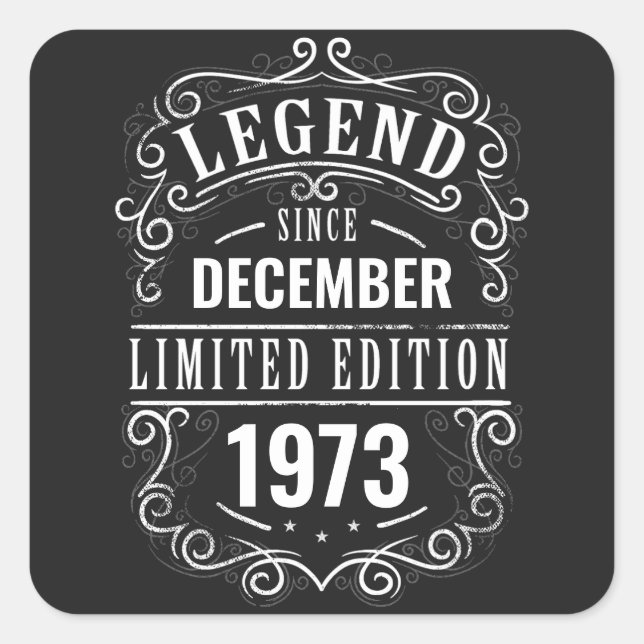 Legend Since Customised Square Sticker (Front)