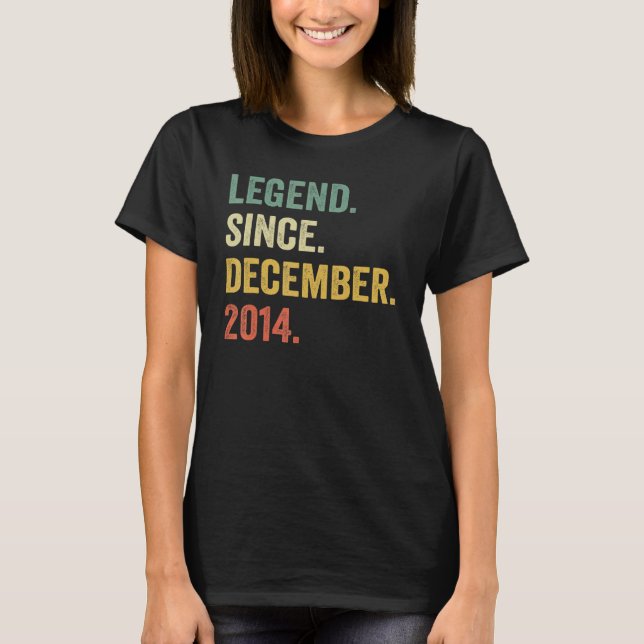 Legend Since December 2014 8th Birthday  8 Years O T-Shirt (Front)