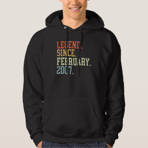 Legend Since February 2007 For Men Women February Hoodie