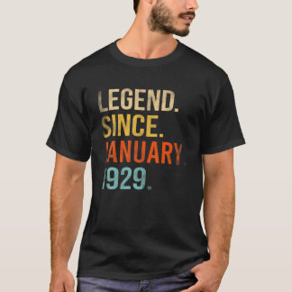 Legend Since January 1929 93Th Birthday 93 Year Ol T-Shirt