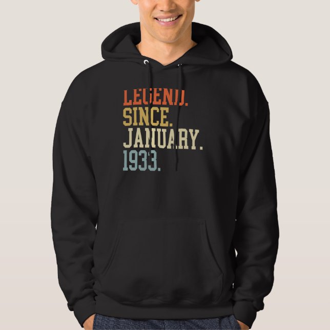 Legend Since January 1933 For Men Women January 19 Hoodie (Front)