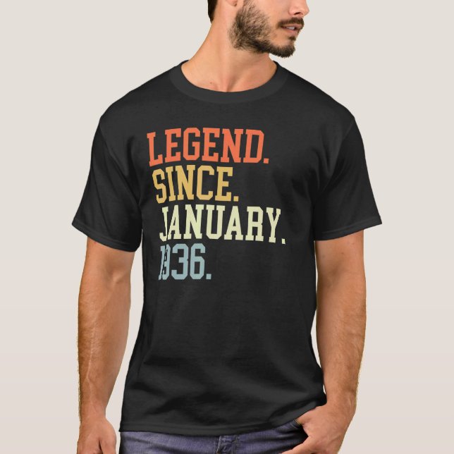 Legend Since January 1936 For Men Women January 19 T-Shirt (Front)