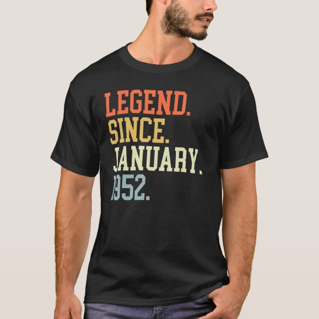 Legend Since January 1952 For Men Women January 19 T-Shirt (Front)