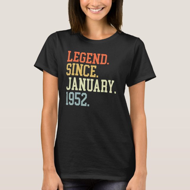 Legend Since January 1952 For Men Women January 19 T-Shirt (Front)