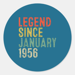 Legend Since January 1956 70th Birthday 70 Year Ol Classic Round Sticker