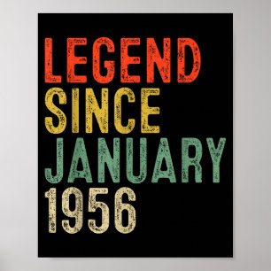 Legend Since January 1956 70th Birthday Gifts 70 Y Poster