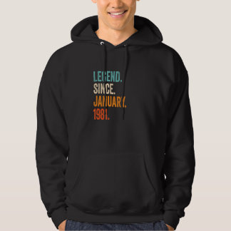 Legend Since January 1981 42nd Birthday Hoodie