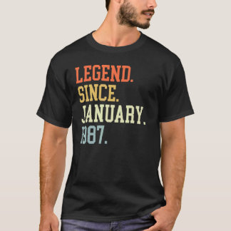 Legend Since January 1987 For Men Women January 19 T-Shirt