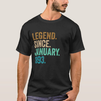 Legend Since January 1993 30 Years Old  30th Birth T-Shirt