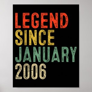 Legend Since January 2006 20th Birthday Gifts 20 Y Poster