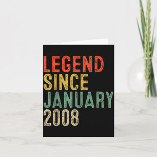 Legend Since January 2008 18th Birthday 18 Year Ol Card