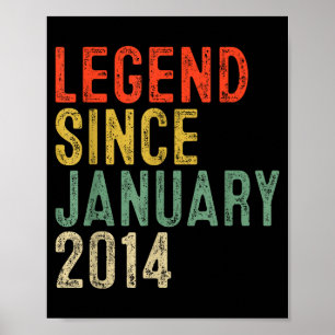 Legend Since January 2014 12th Birthday Gifts 12 Y Poster