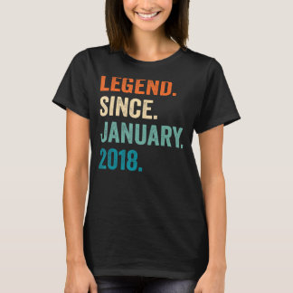 Legend Since January 2018 5th Birthday 5 Years Ol T-Shirt